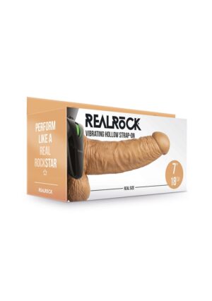 Vibrating Hollow Strap-on with Balls - 7'' / 18 cm - Tan - Afbeelding 2