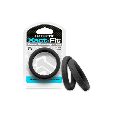 #19 Xact-Fit Cockring 2-Pack - Black 1 #19 Xact-Fit Cockring 2-Pack - Black