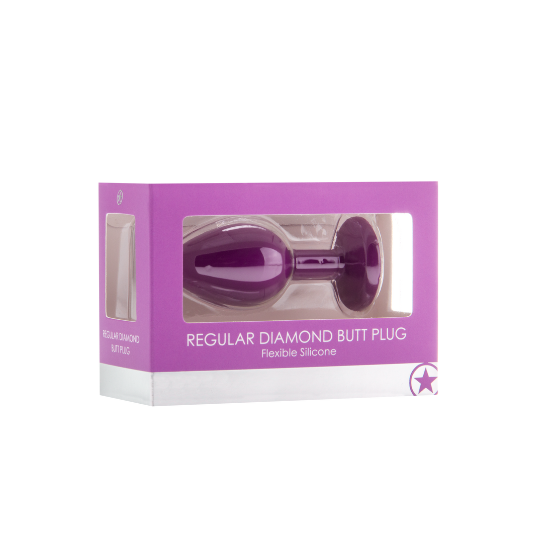 Diamond Butt Plug - Purple - Regular