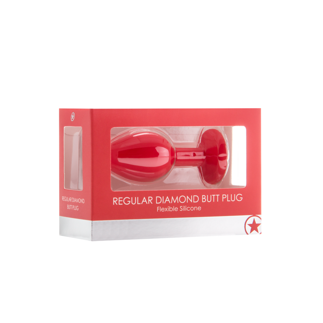 Diamond Butt Plug - Red - Regular