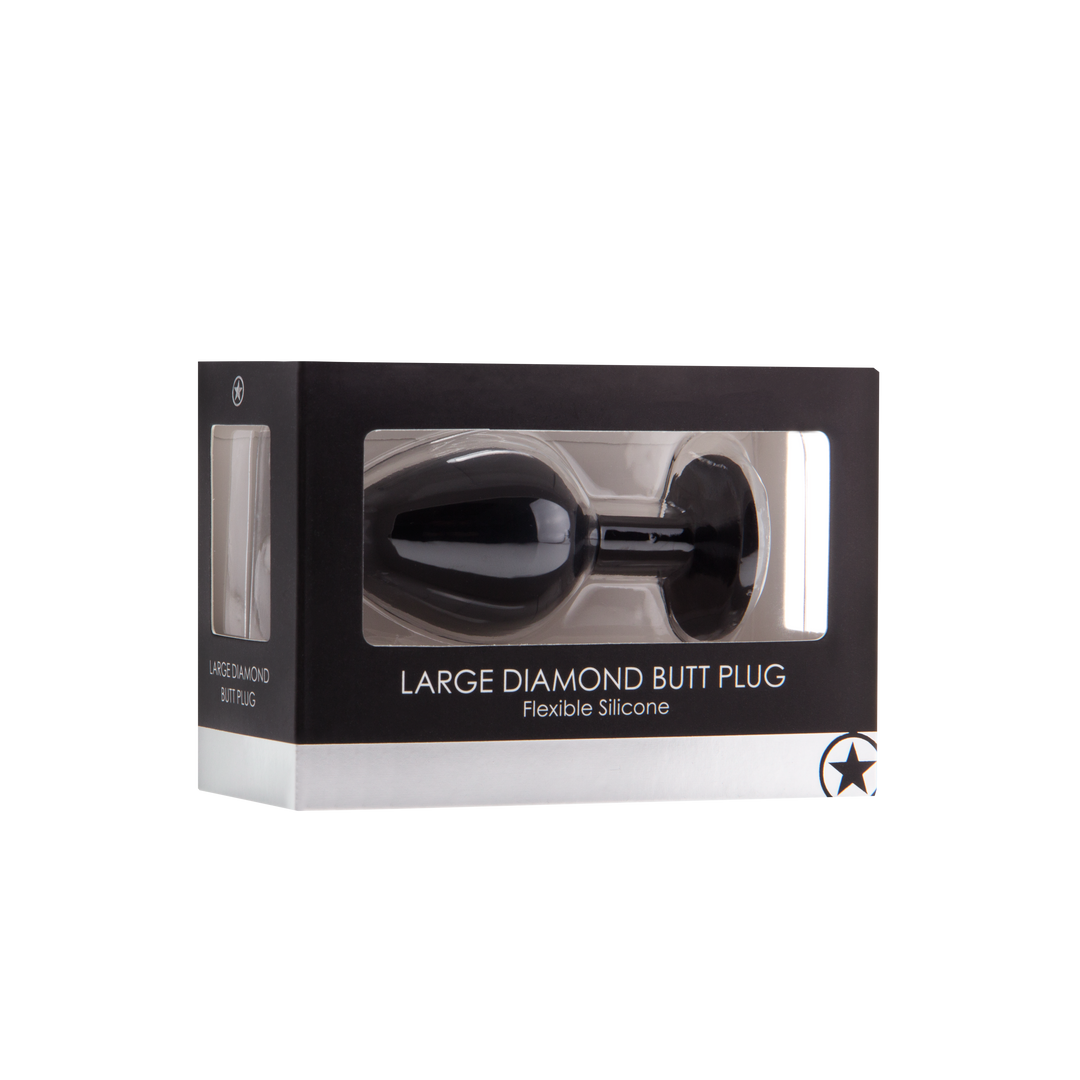 Diamond Butt Plug - Black - Large