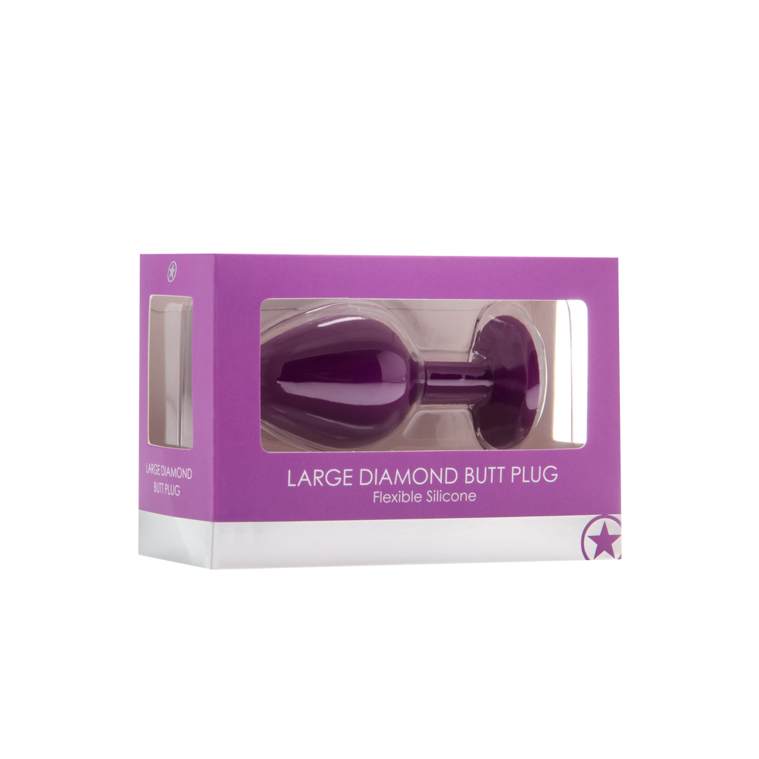 Diamond Butt Plug - Purple - Large