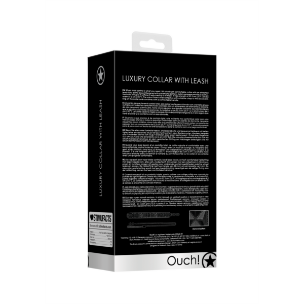 Luxury Collar with Leash - Black