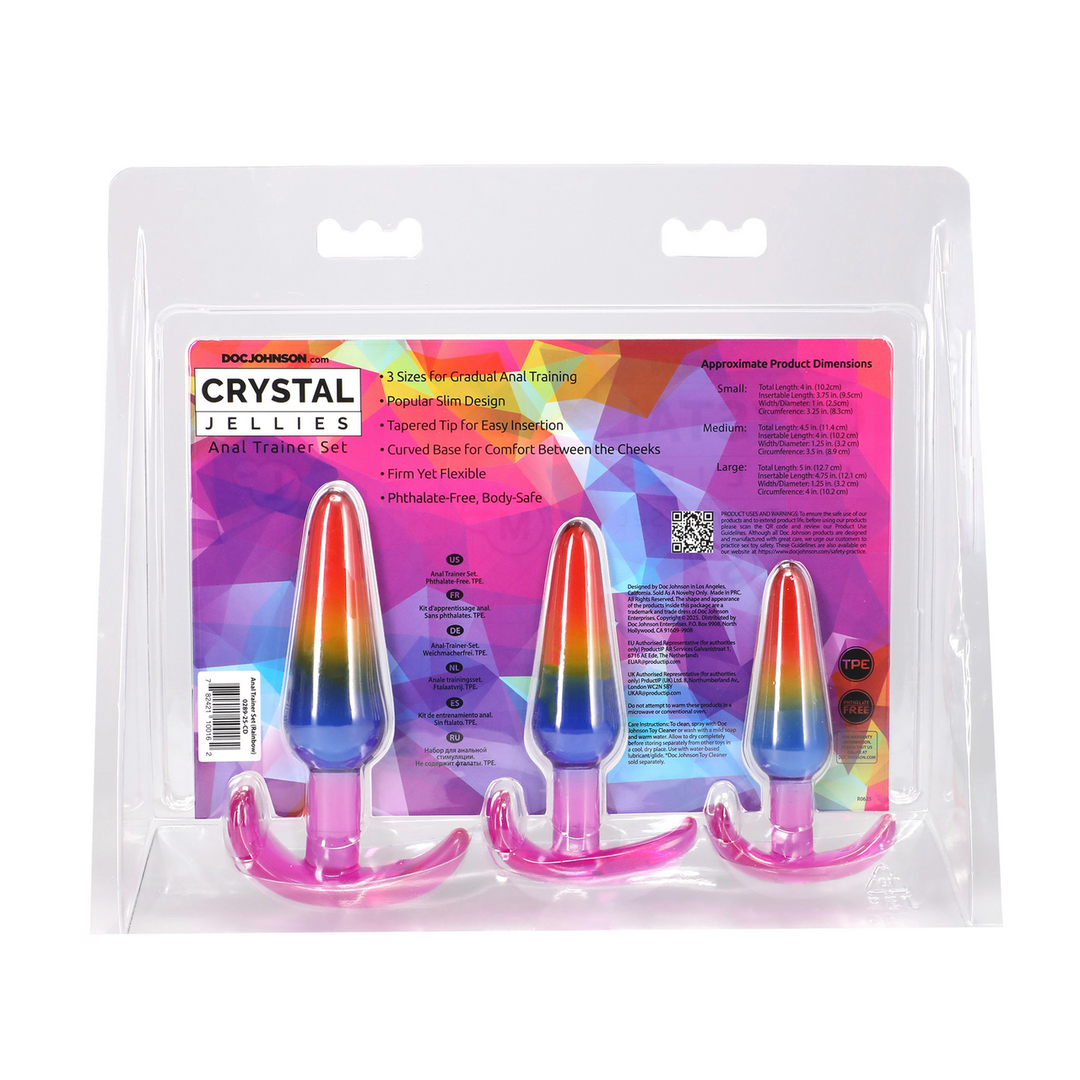 Crystal Jellies  - Anal Trainer Set - S/M/L - Regenboog