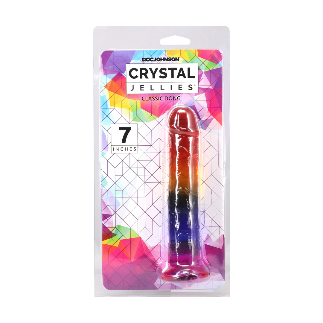 Crystal Jellies  - Classic Dong - 7 / 17,8 cm - Regenboog