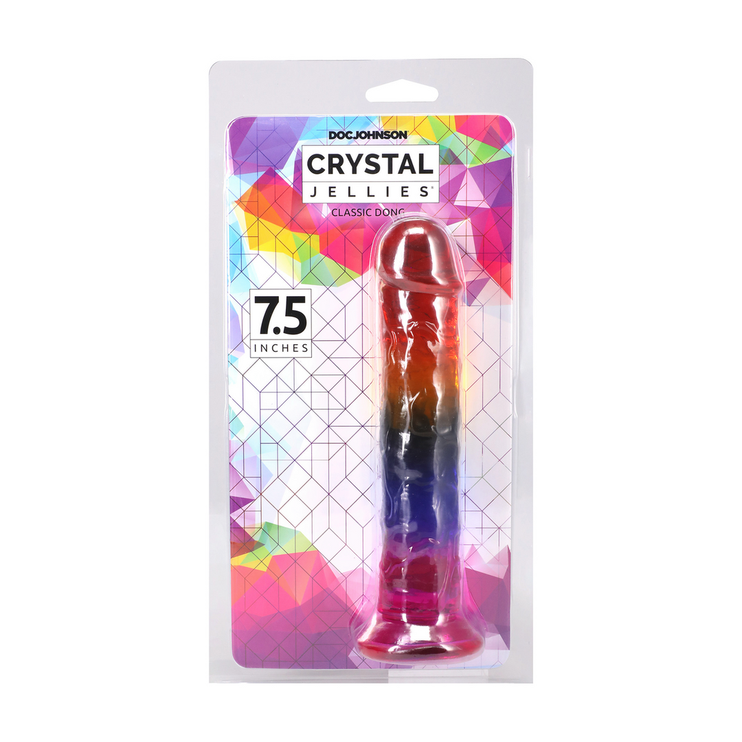 Crystal Jellies  - Classic Dong - 7,5 / 19,7 cm - Regenboog