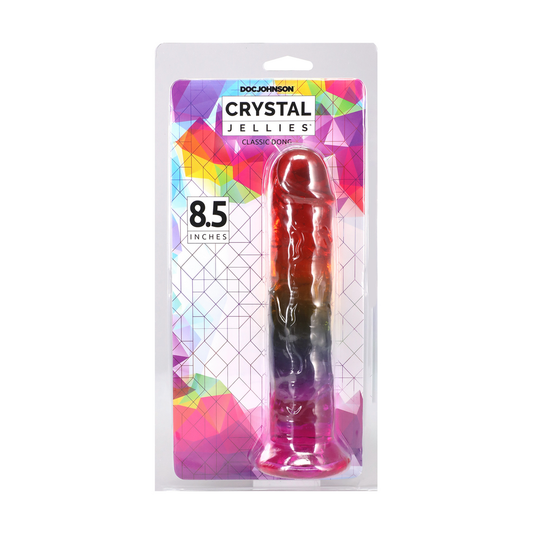 Crystal Jellies  - Classic Dong - 8,5 / 21,6 cm - Regenboog
