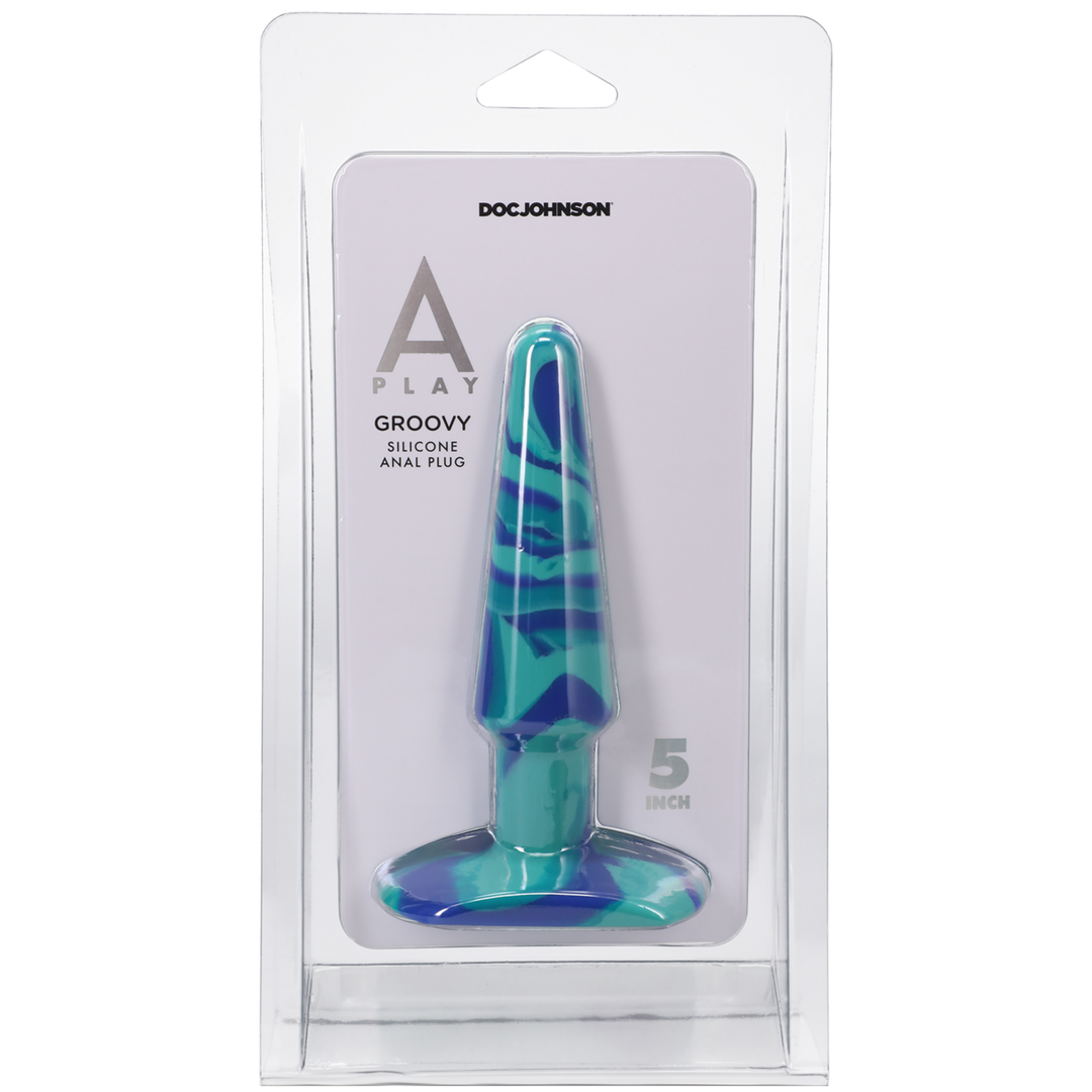 A-Play  - Groovy - Silicone Anale Plug - 5 / 12 cm - Ocean