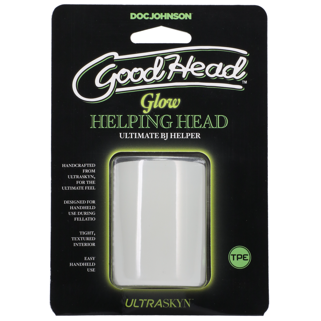 Goodhead  - Glow Helping Head - Masturbator Sleeve - Frost / Groen Gloed