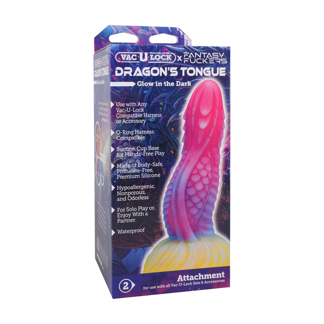 Vac-U-Lock  - Fantasy Fuckers - Draak Tongue - Glow in the Dark - Multicolor