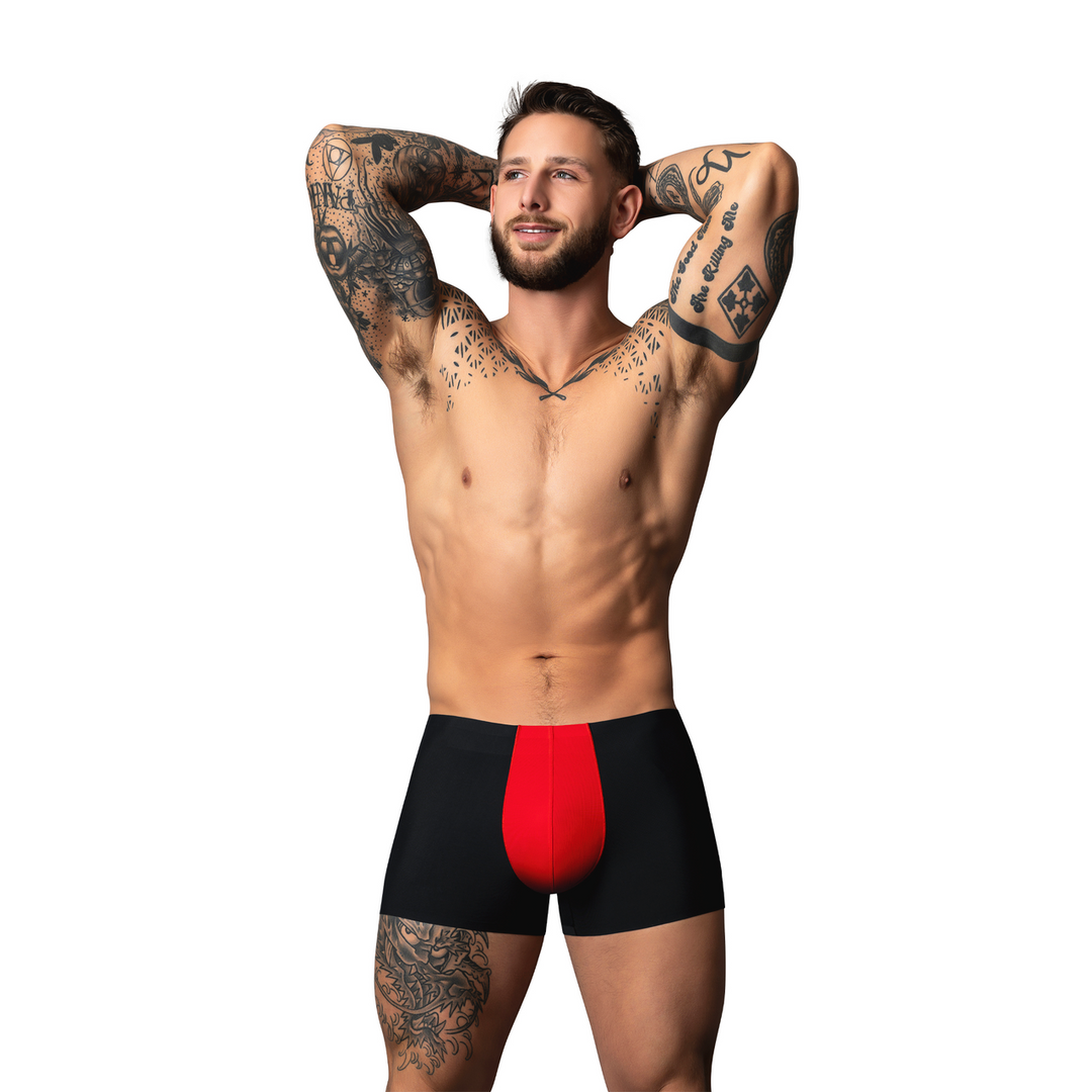 Hot Mesh - Pouch Short - M - Zwart/Rood