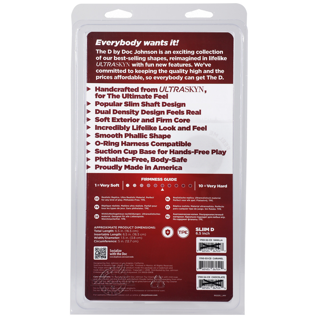 The D  - Slim D - Realistic ULTRASKYN Dildo - 6 / 15 cm
