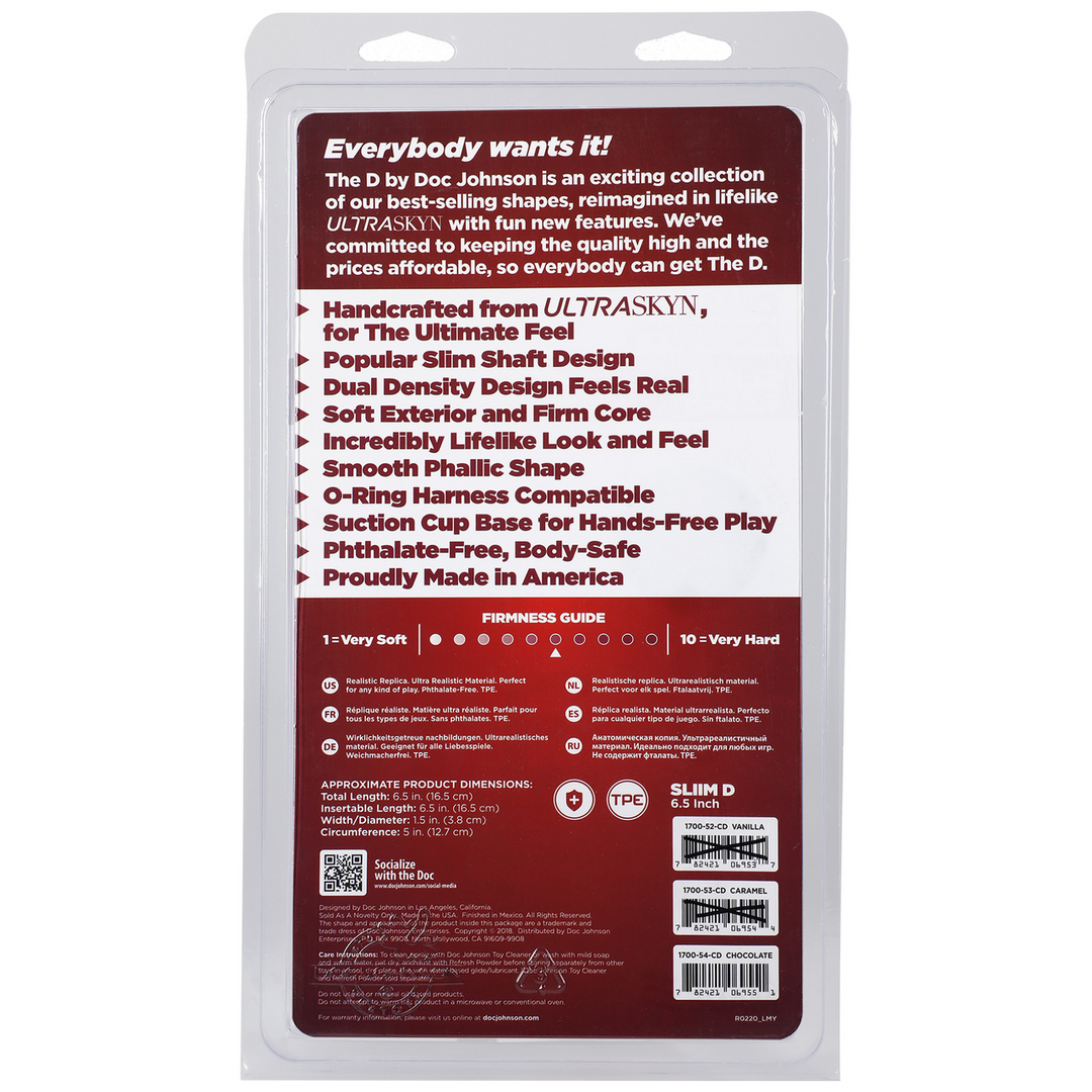 The D  - Slim D - Realistic ULTRASKYN Dildo - 6 / 15 cm