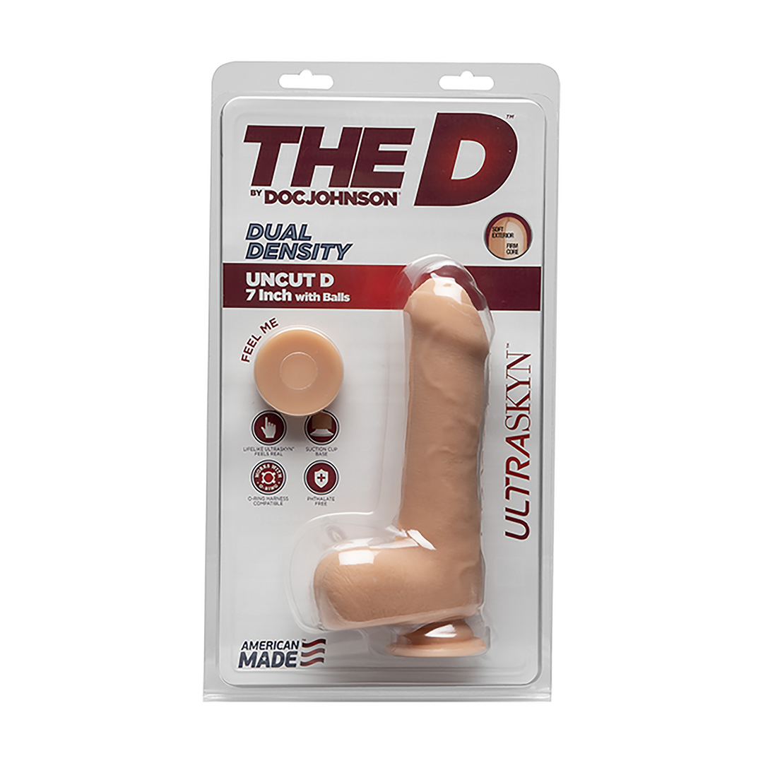 The D  - Uncut D - Realistic ULTRASKYN Dildo met Ballen - 7 / 18 cm