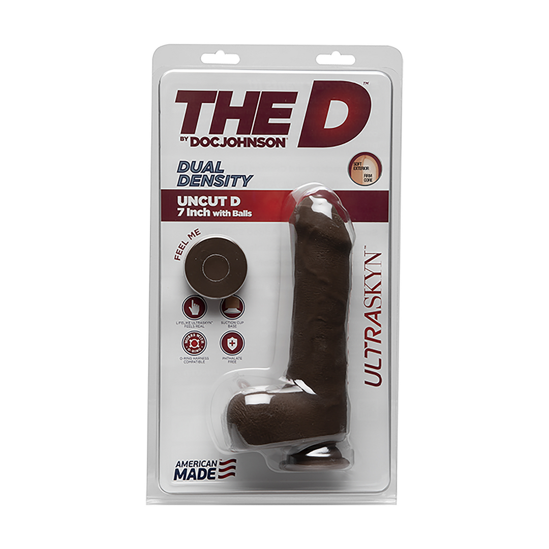The D  - Uncut D - Realistic ULTRASKYN Dildo met Ballen - 7 / 18 cm