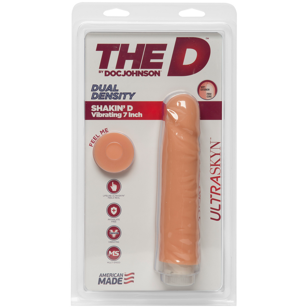 The D  - Shakin' D - Vibrating Realistic ULTRASKYN Dildo - 7 / 18 cm