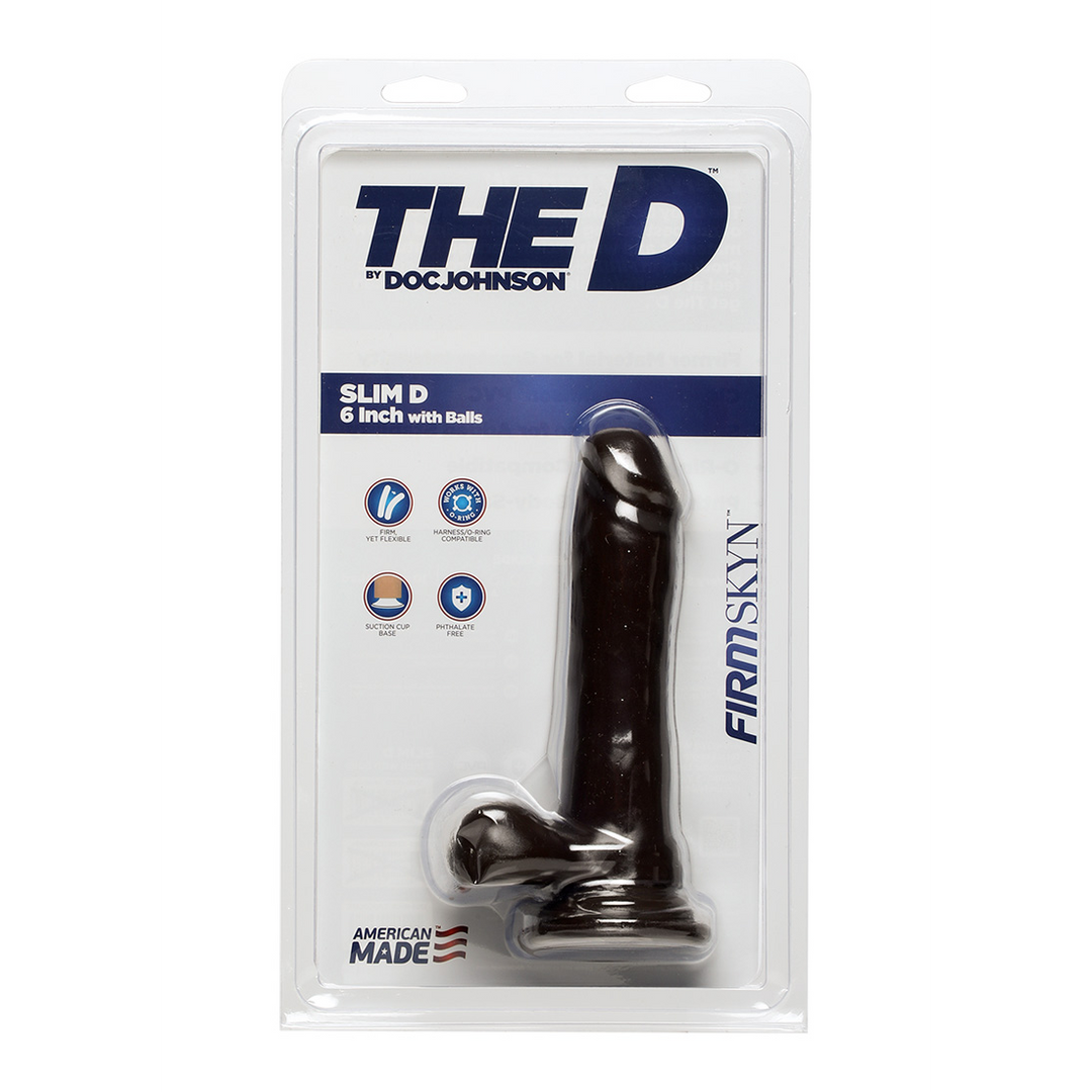 The D  - Slim D - Realistic FIRMSKYN Dildo met Ballen - 6 / 15 cm