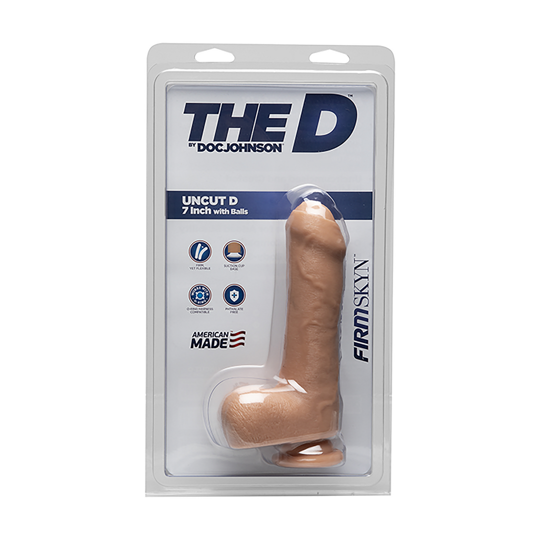 The D  - Ongeknipt D - Realistische FIRMSKYN Dildo met Ballen - 7 / 18 cm