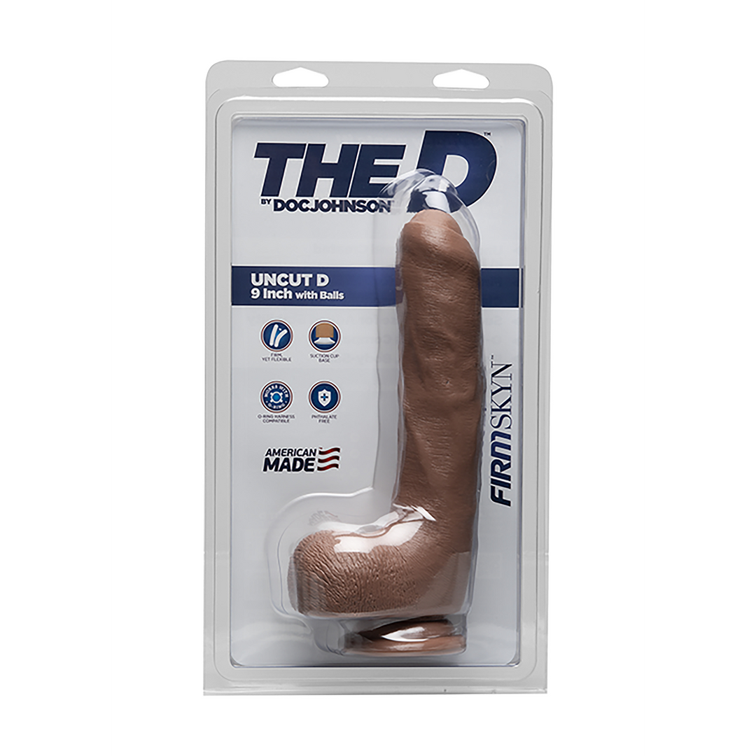 The D  - Uncut D - Realistic FIRMSKYN Dildo met Ballen - 9 / 22 cm
