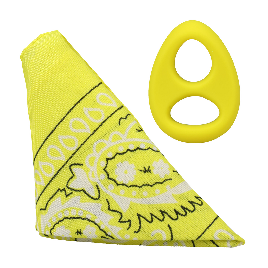 Rock Solid  - The Code - Siliconen Cockring met Bandana - Geel