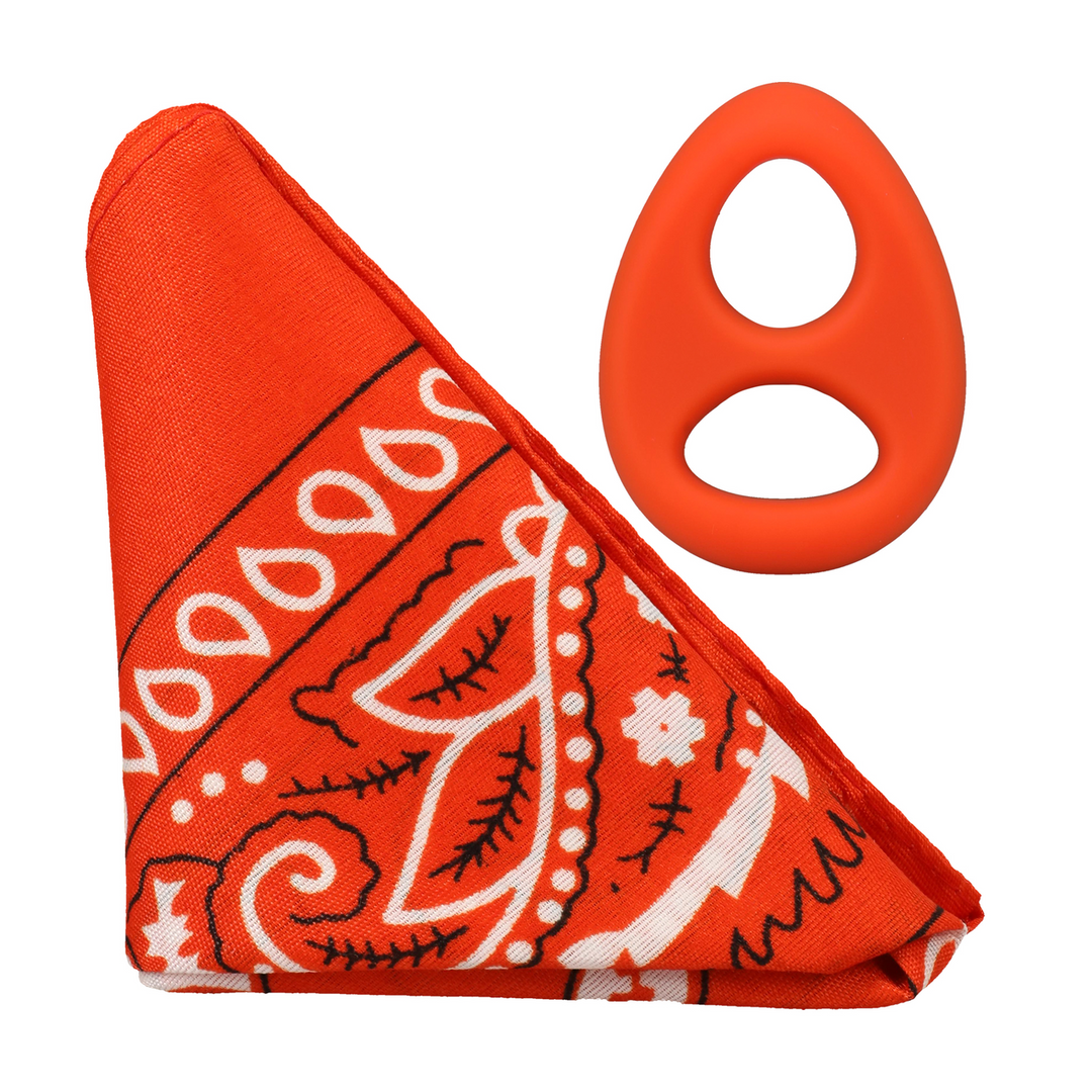 Rock Solid  - The Code - Siliconen Cockring met Bandana - Oranje