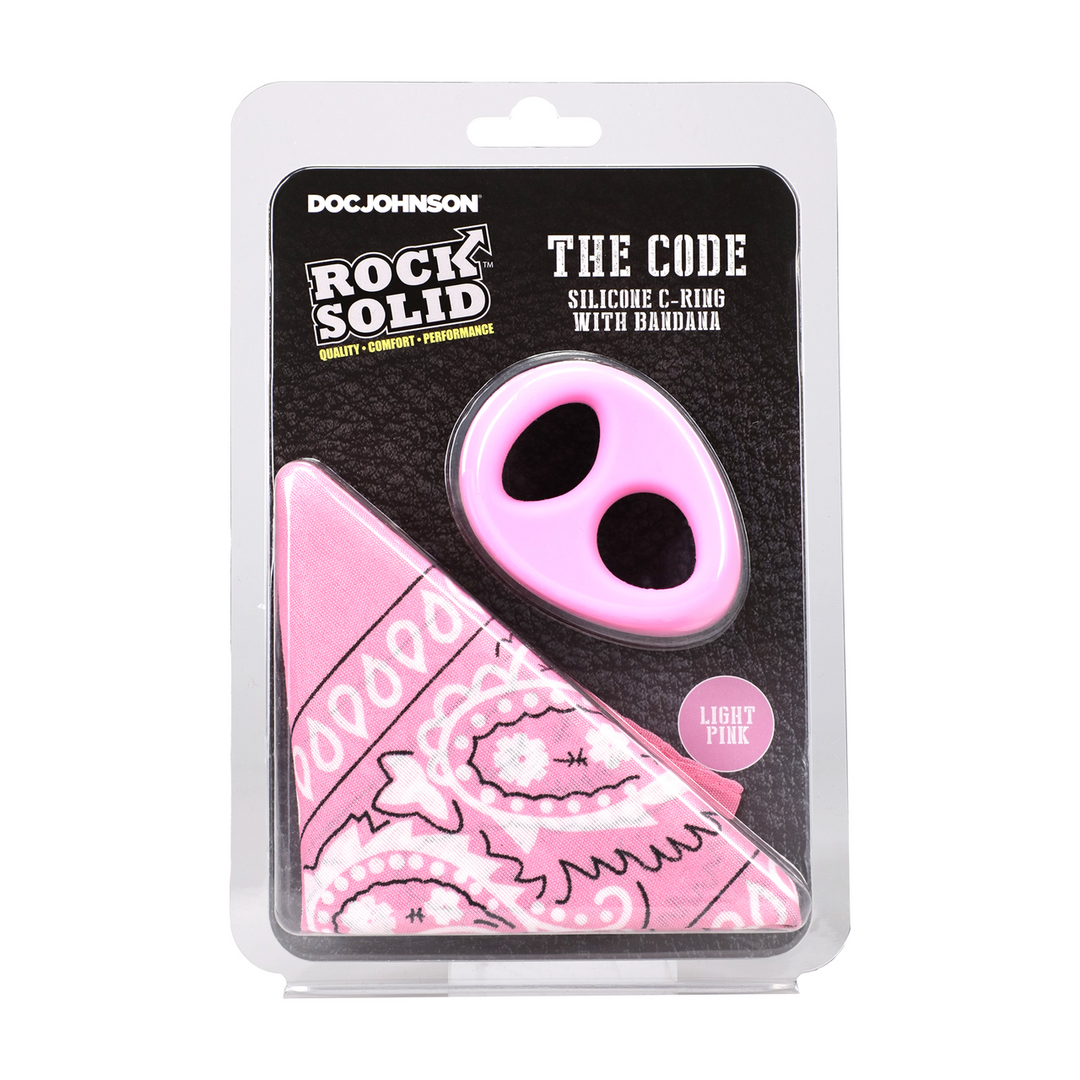 Rock Solid  - The Code - Siliconen Cockring met Bandana - Roze