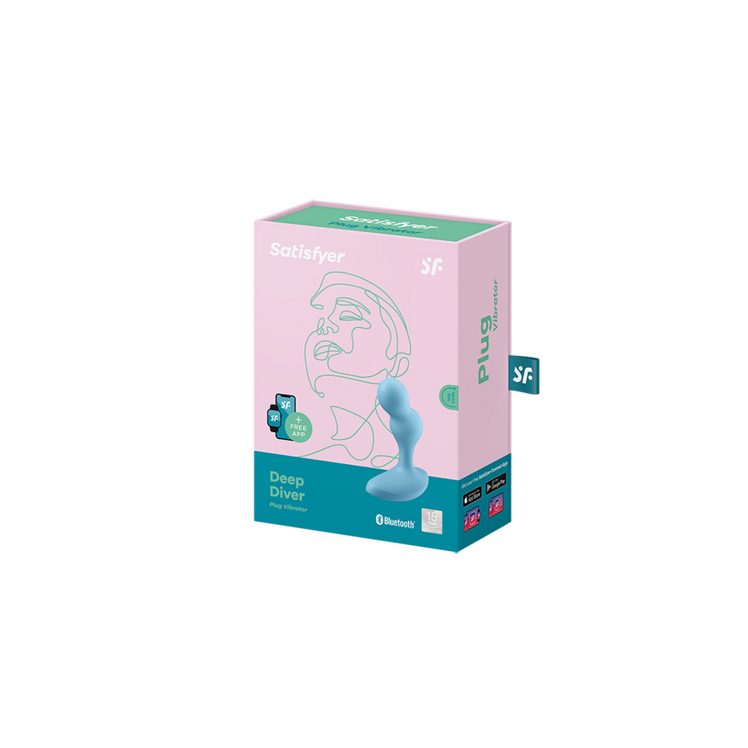 Satisfyer - Diepe Duiker - Vibrerende Anale Plug - Lichtblauw