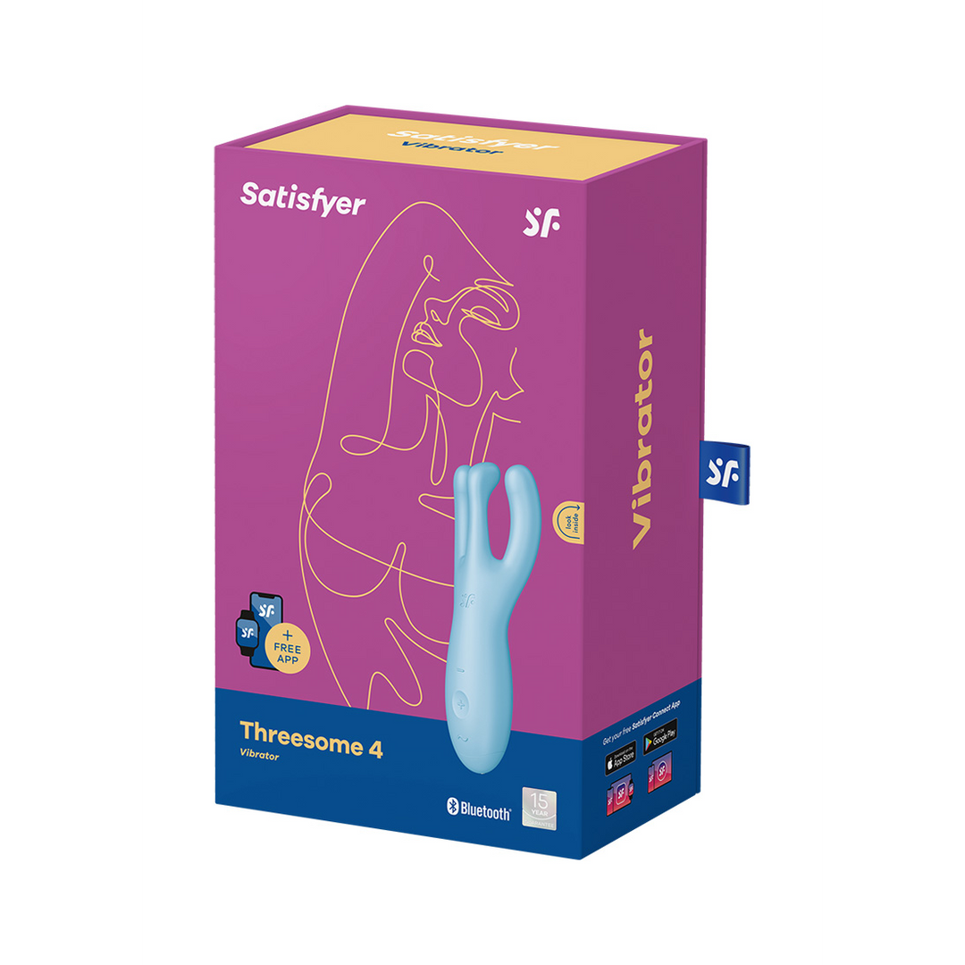 Satisfyer - Threesome 4Plus - Lay-on Vibrator met App - Blauw