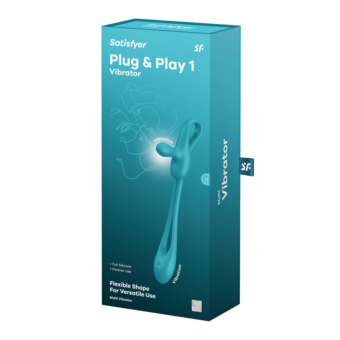 Satisfyer - Plug and Play 1 - Partner Vibrator - Blauwgroen
