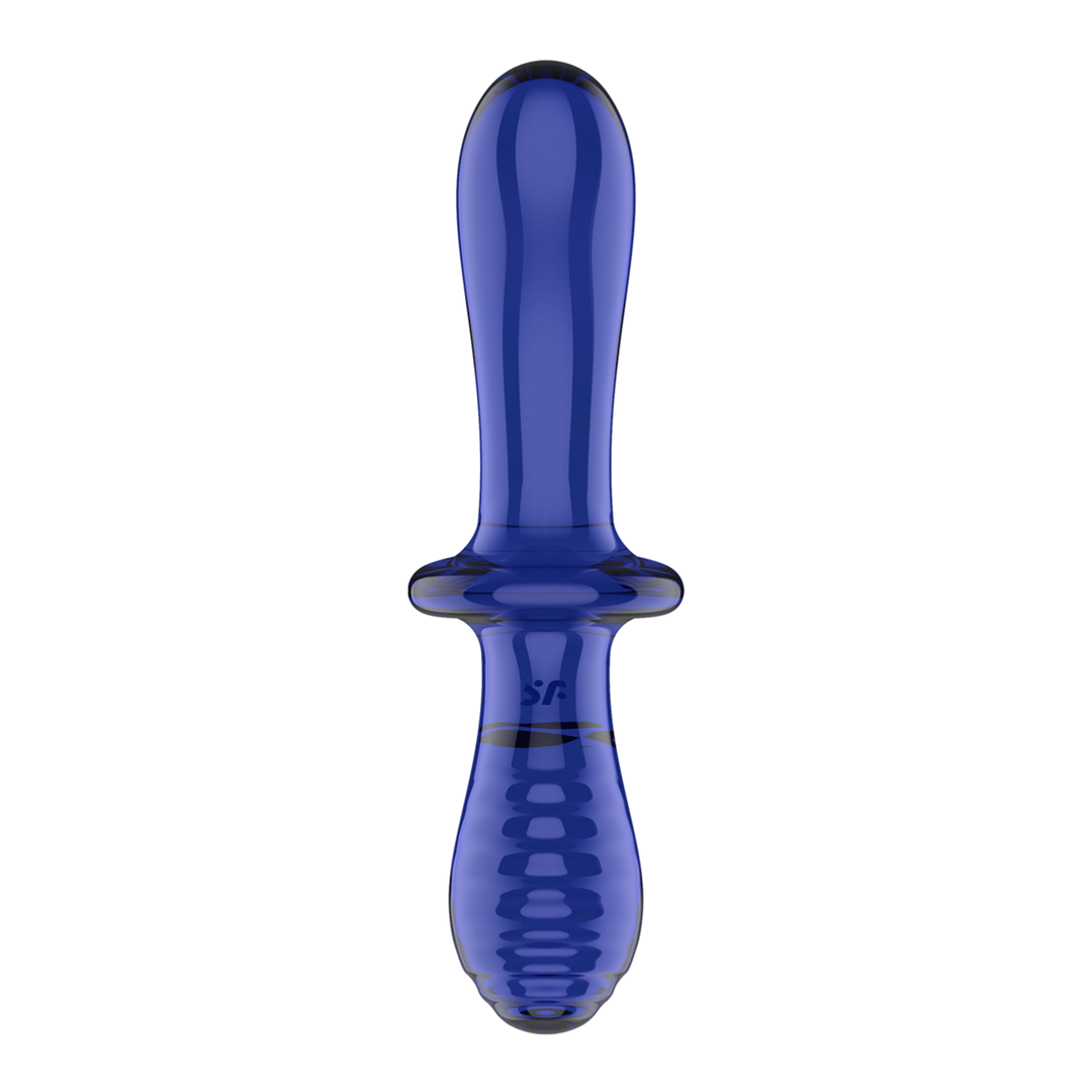 Satisfyer - Dubbele Crystal - Glazen Dildo - Lichtblauw