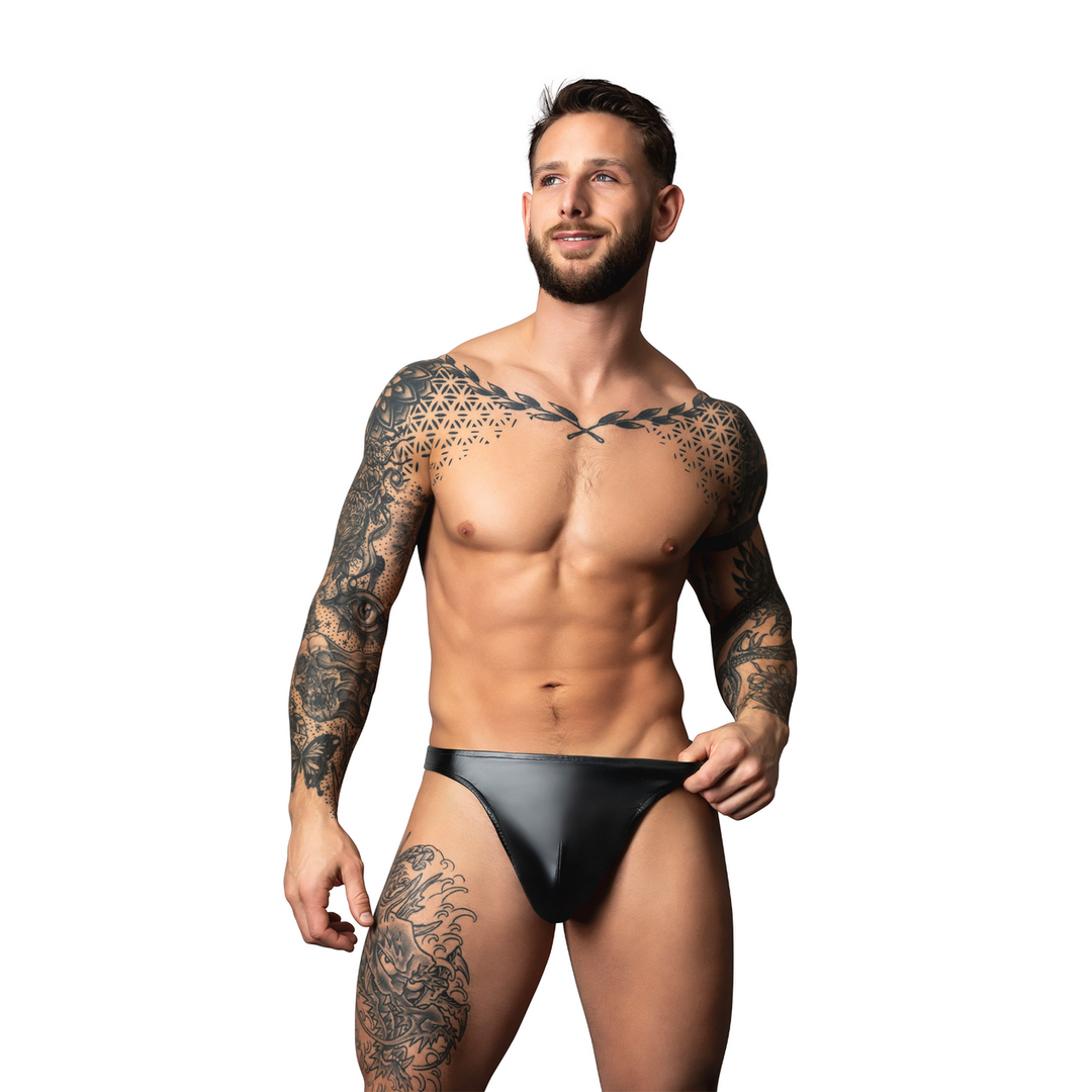 Liquid Onyx - Wetlook Bong Thong - S/M - Zwart