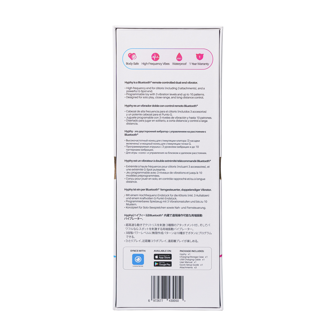 Hyphy - Afstandsbediening Dubbelzijdige Vibrator met Accessoires - Paars