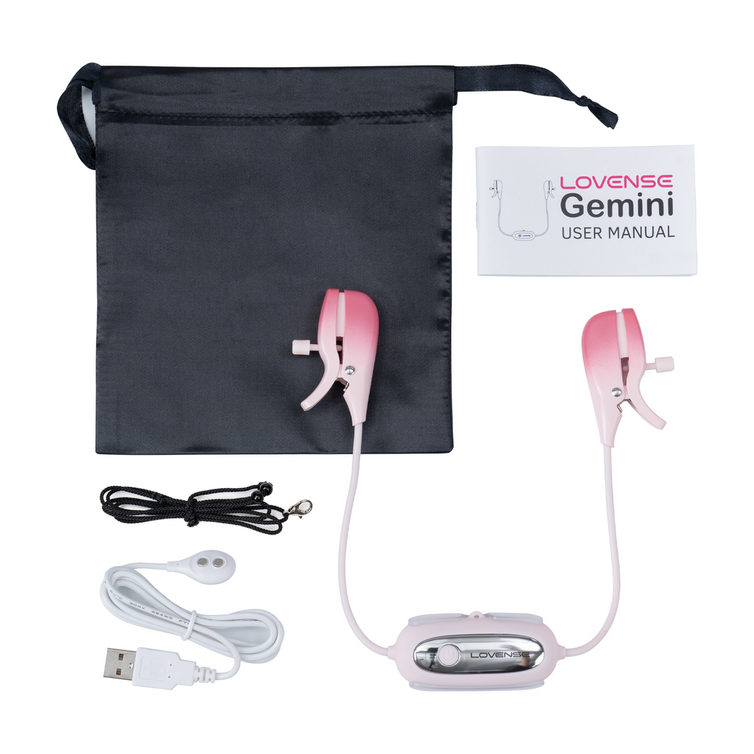 Gemini - App-gestuurde Vibrerende Tepelklemmen - Roze