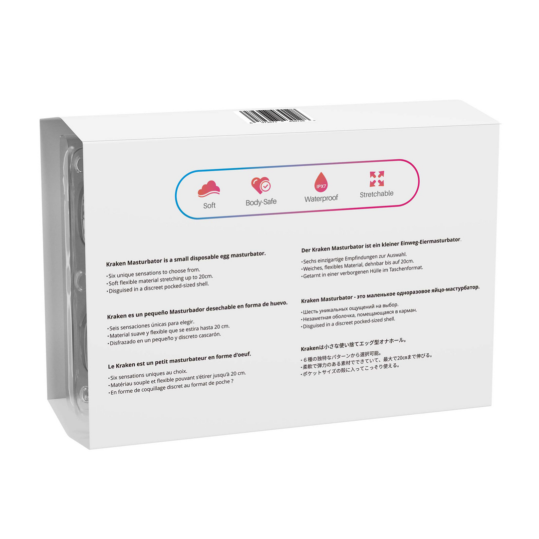 Kraken - 6 Pack - Zachte Rekbare Ei Masturbator - Wit