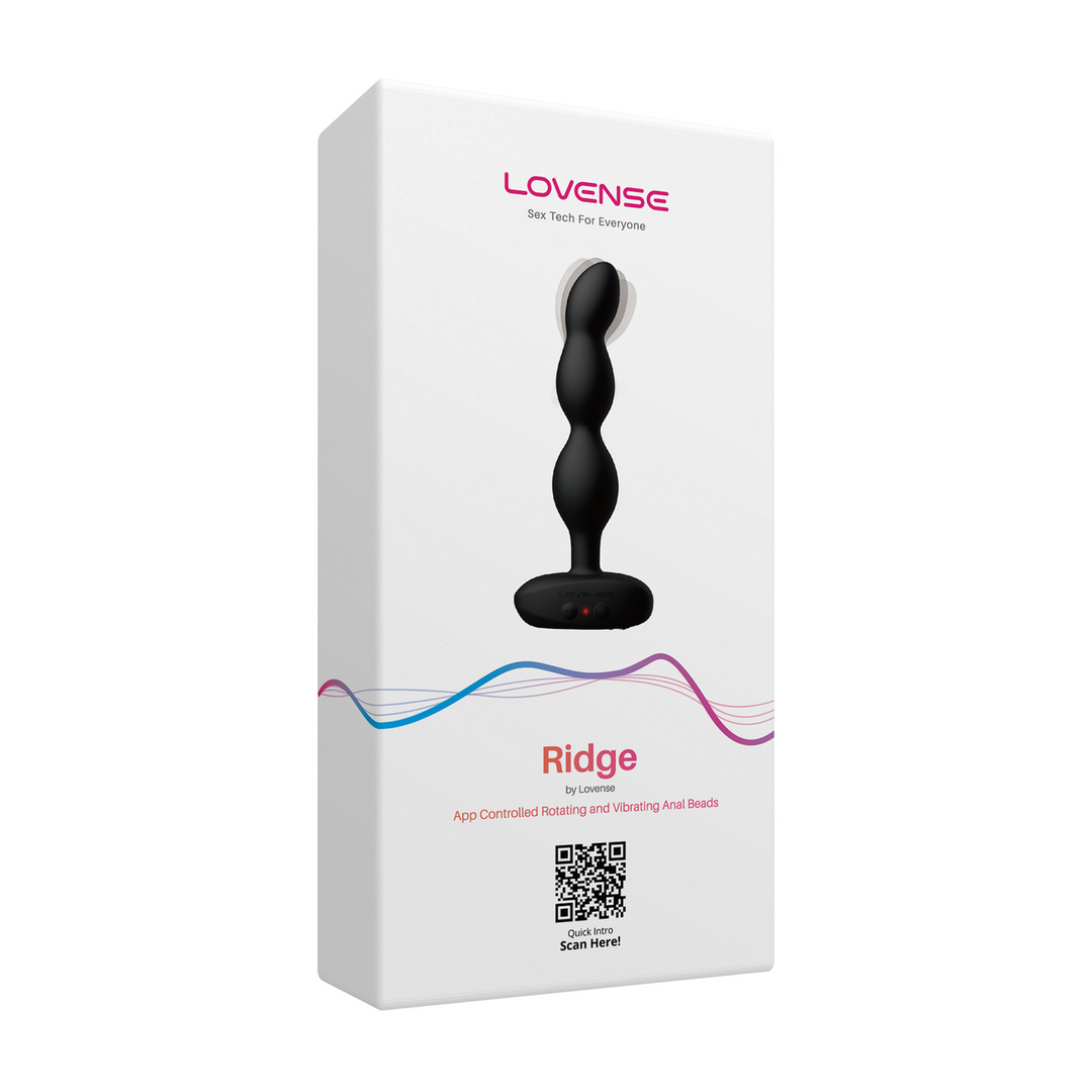Ridge - App-bestuurde Vibrerende en Draaiende Anale Parels - Zwart