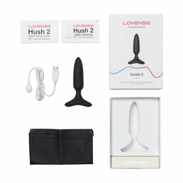 Hush 2 - App-bestuurde Vibrerende Buttplug - 1 / 2,5 cm - Zwart
