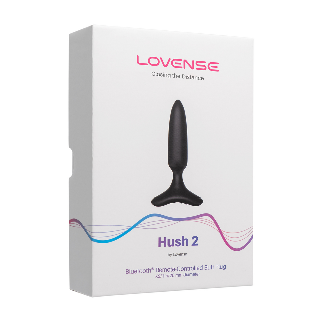 Hush 2 - App-bestuurde Vibrerende Buttplug - 1 / 2,5 cm - Zwart