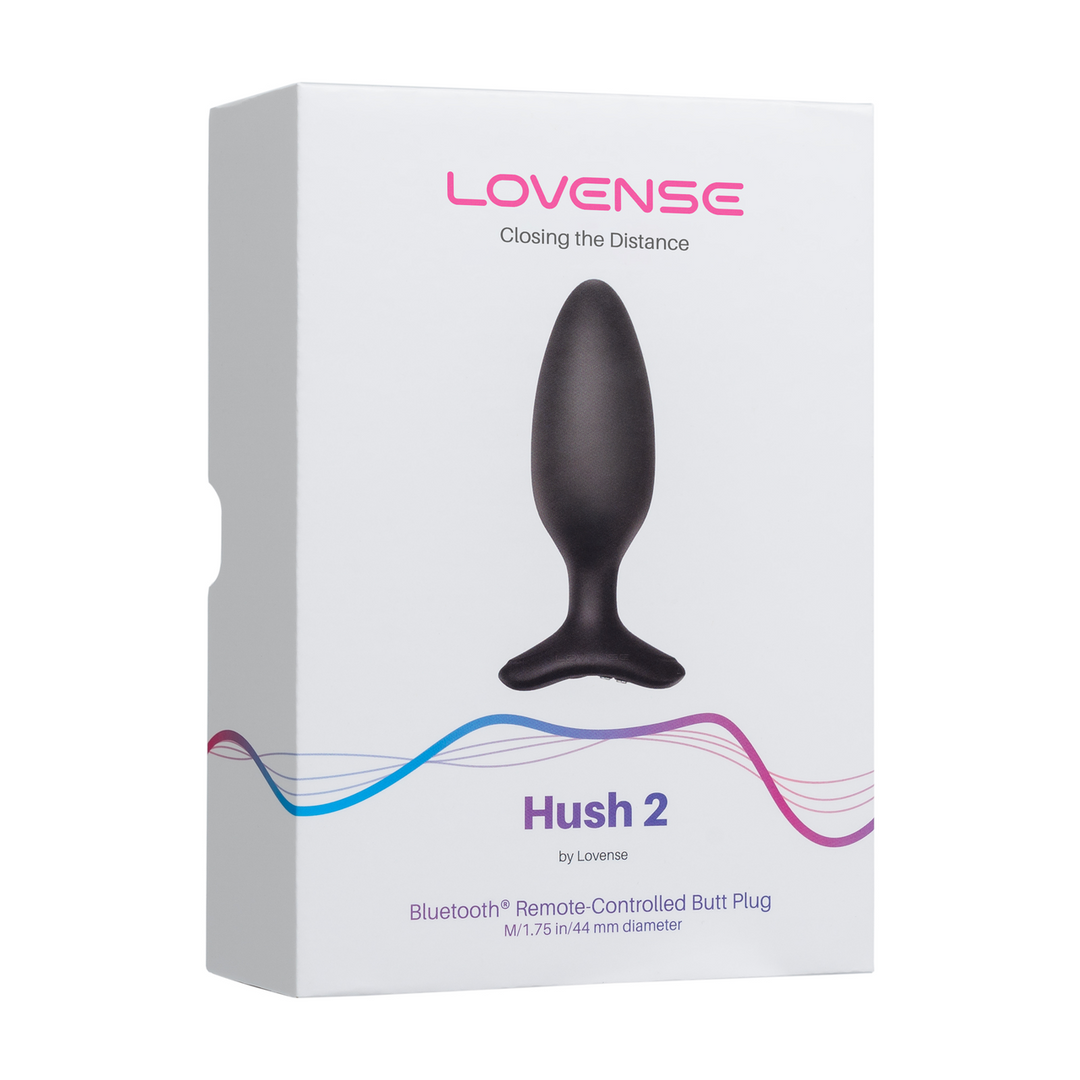 Hush 2 - App-bestuurde Vibrerende Buttplug - 1,75 / 4,4 cm - Zwart