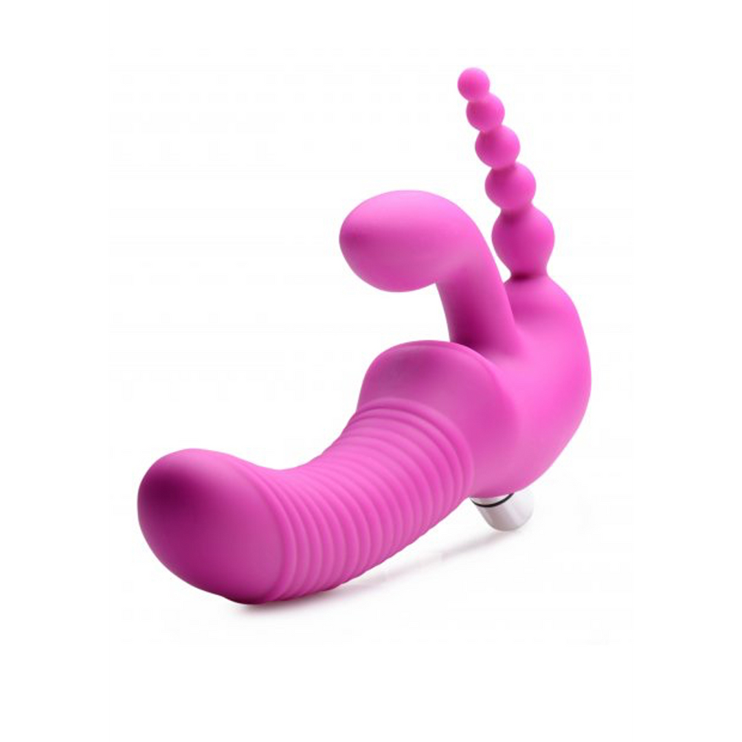 Strap U - Regal Rider - Triple Vibrerende Silicone Strapless Strap-On