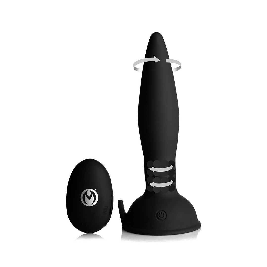 Master Series - Turbo Ass-Spinner - Silicone Anal Plug with Remote Control