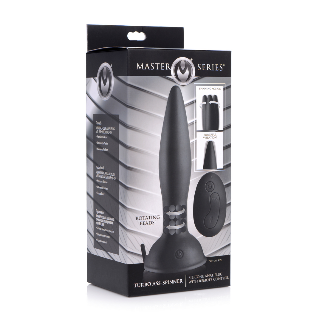 Master Series - Turbo Ass-Spinner - Silicone Anal Plug with Remote Control