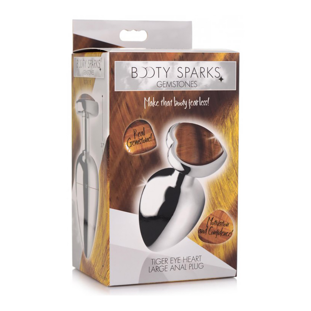 Booty Sparks - Tiger Eye Heart - Butt Plug - Large
