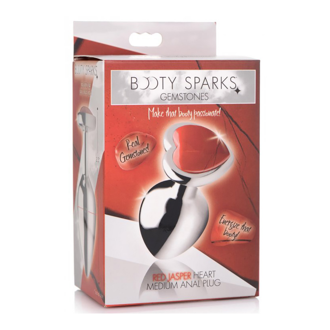Booty Sparks - Red Jasper Heart - Butt Plug - Medium