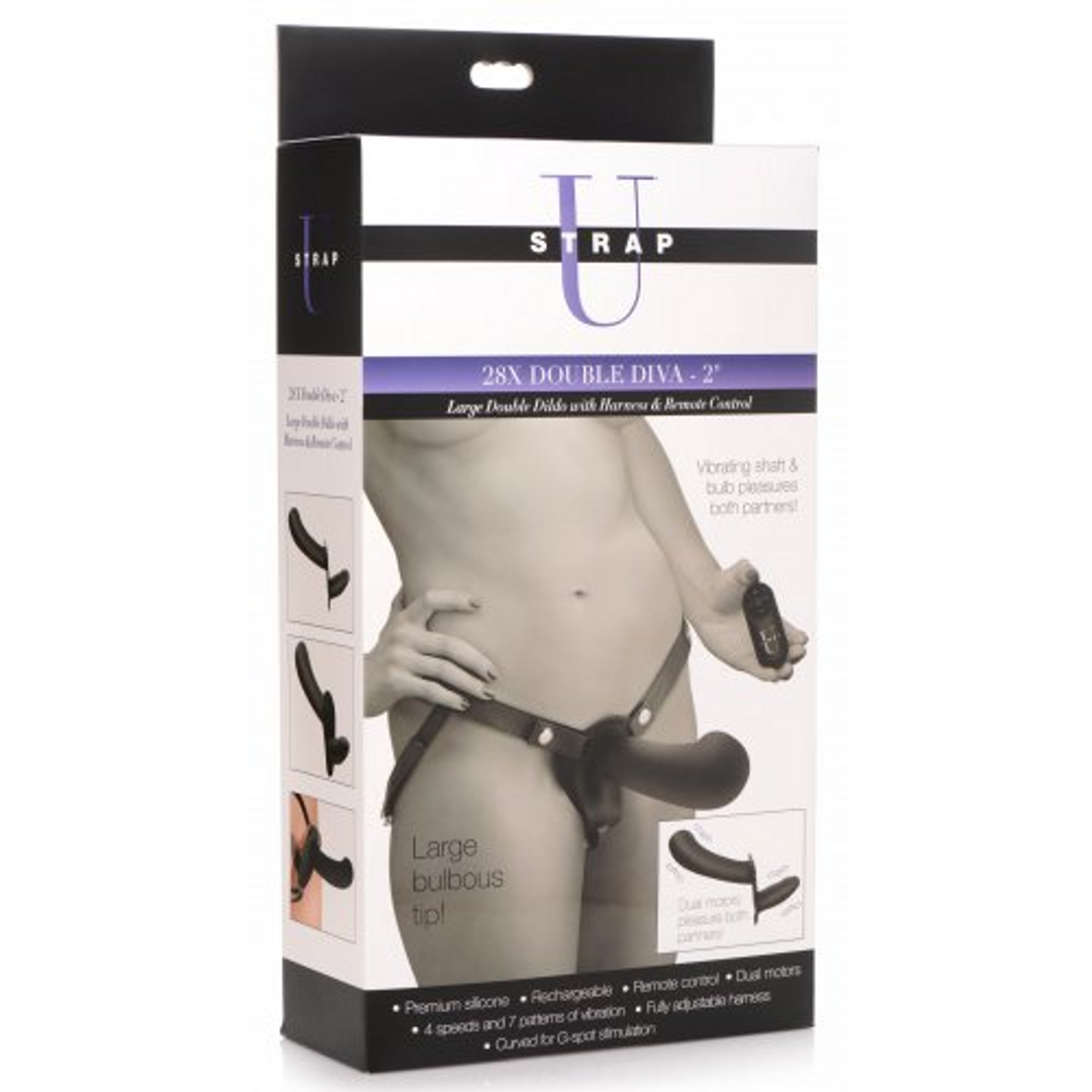 Strap U - Double Diva - Dubbele Dildo met Harness en Afstandsbediening