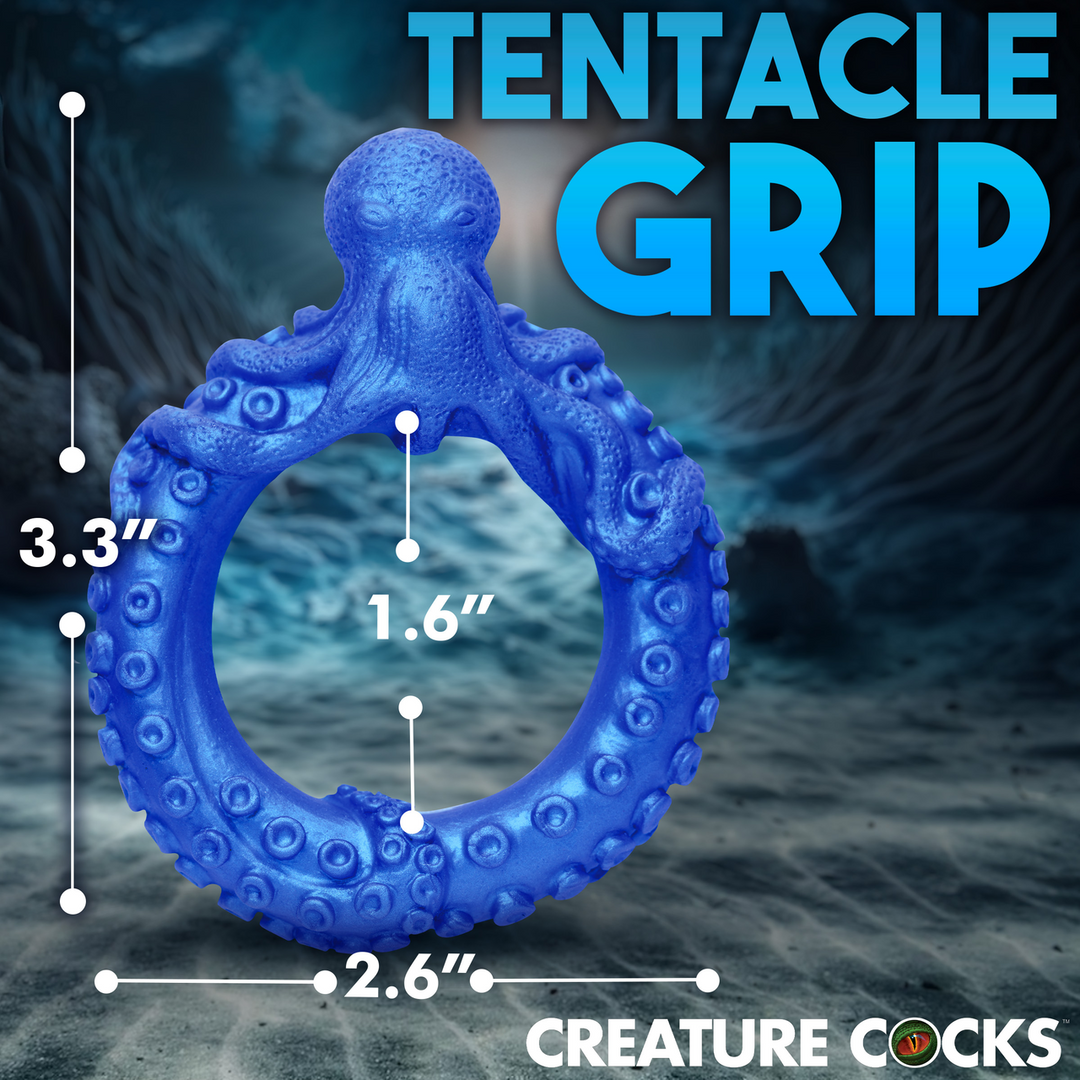 Creature Cocks - Poseidon's Octo-Ring - Siliconen Cockring - Blauw