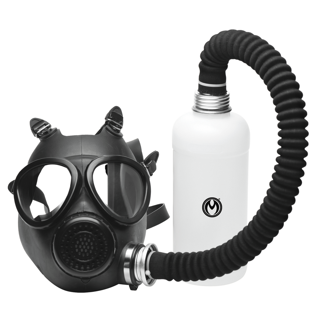Master Series - Inhalator - Gasmasker met Fles - Zwart