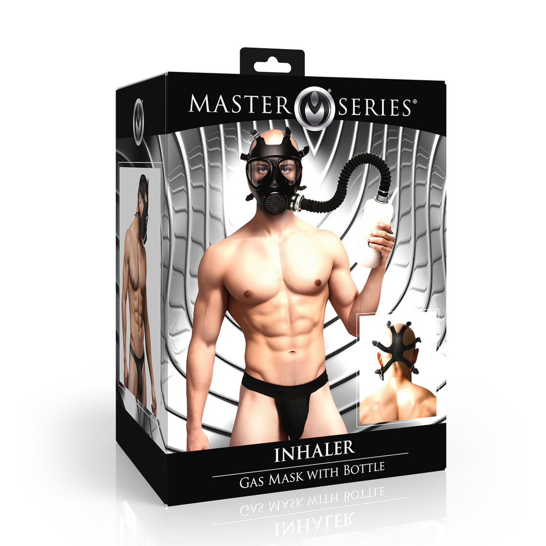 Master Series - Inhalator - Gasmasker met Fles - Zwart