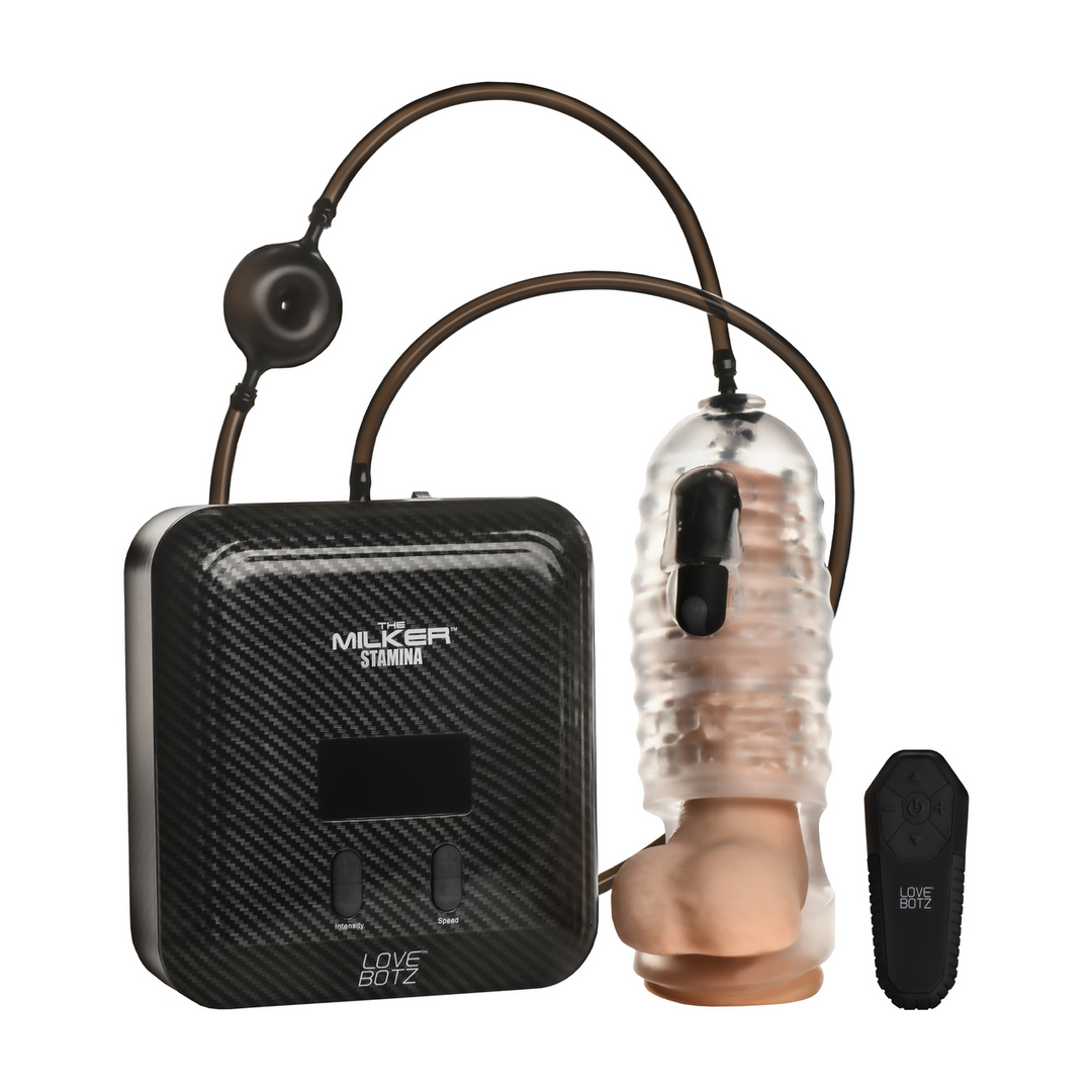 The Milker - De Milker Stamina - Automatische Vibratie en Zuig Stroker - Transparant