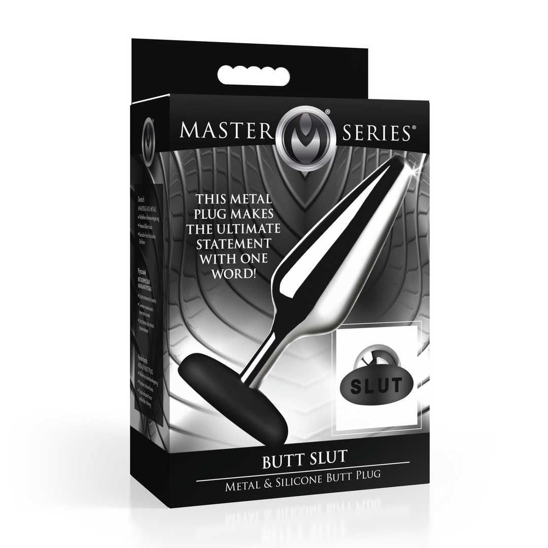 Master Series - Butt Slut - Metalen en Siliconen Anale Plug - Zilver