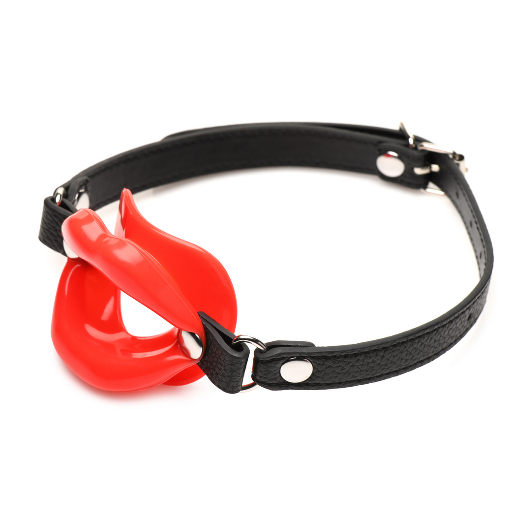 Master Series - Juicy Lips - Siliconen Open Mond Gag - Rood